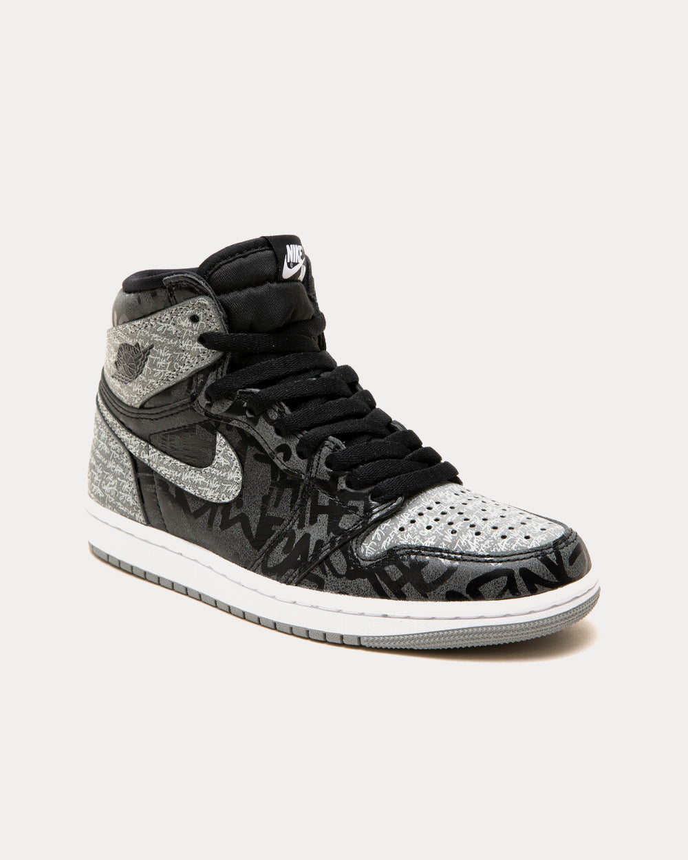 Jordan Air Jordan 1 Retro High OG Rebellionaire Black White Particle Grey High Top Sneakers Sneak in Peace