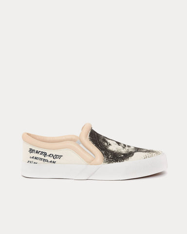 JW Anderson Bumper-Tube Canvas Rembrandt Artwork Beige Slip On Sneakers