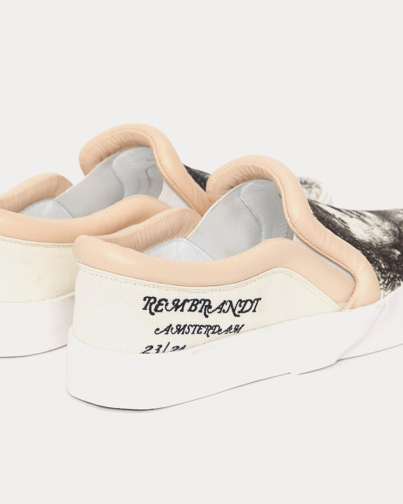 JW Anderson Bumper-Tube Canvas Rembrandt Artwork Beige Slip On Sneakers - 4