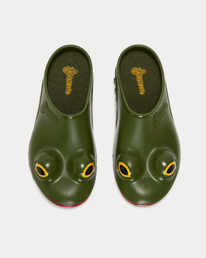 JW Anderson x Wellipets Frog Loafer Green Slip Ons - 2
