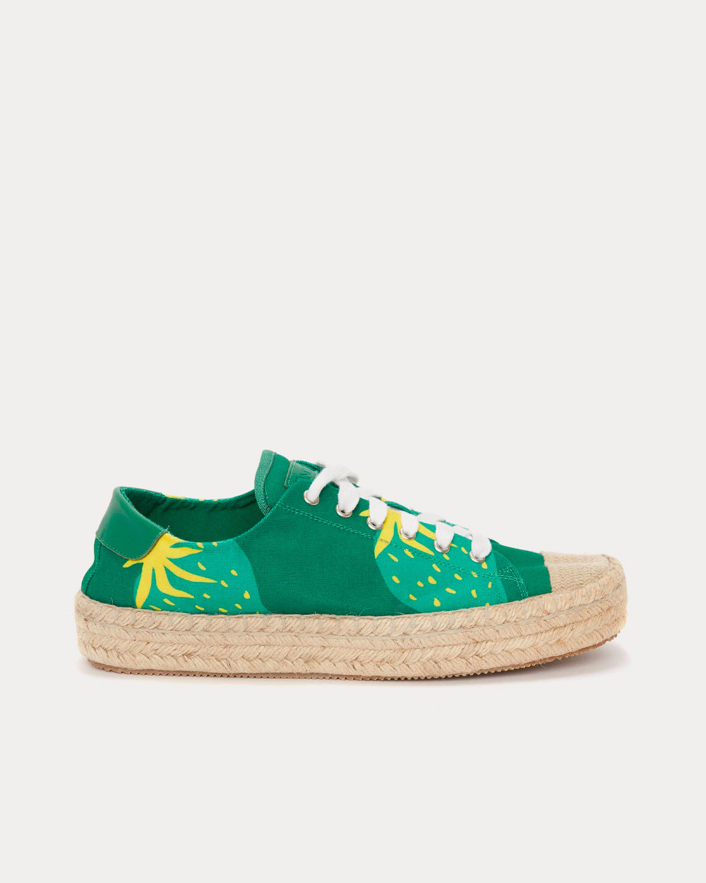 JW Anderson Men's Espadrille Green-Printed Low Top Sneakers