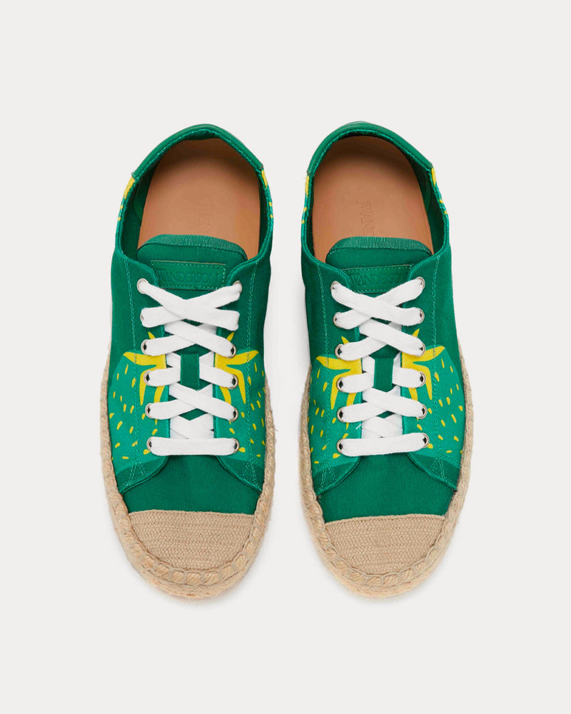 JW Anderson Espadrille Green-Printed Low Top Sneakers - 2