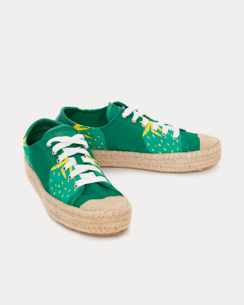 JW Anderson Espadrille Green-Printed Low Top Sneakers - 3