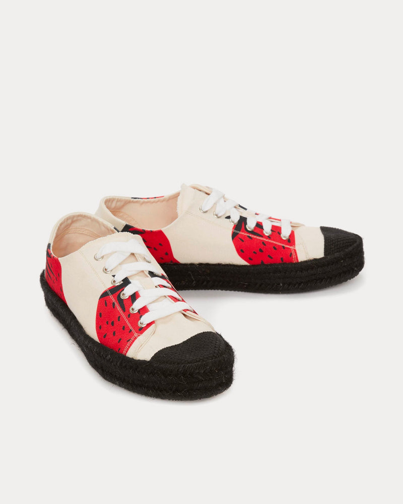JW Anderson Espadrille Red-Printed Low Top Sneakers - 3
