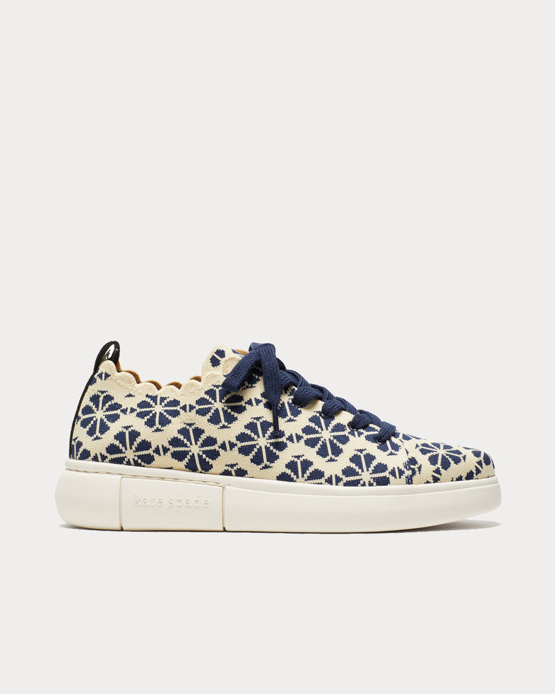 Kate Spade Spade Flower Jacquard Lift Knit Geo Blazer Blue Flower Low Top Sneakers - 1