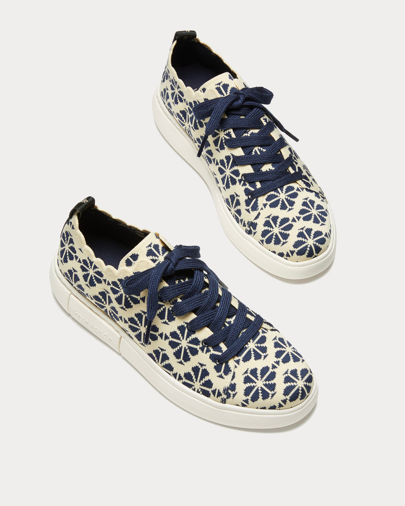 Kate Spade Spade Flower Jacquard Lift Knit Geo Blazer Blue Flower Low Top Sneakers - 2