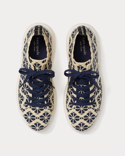 Kate Spade Spade Flower Jacquard Lift Knit Geo Blazer Blue Flower Low Top Sneakers - 3