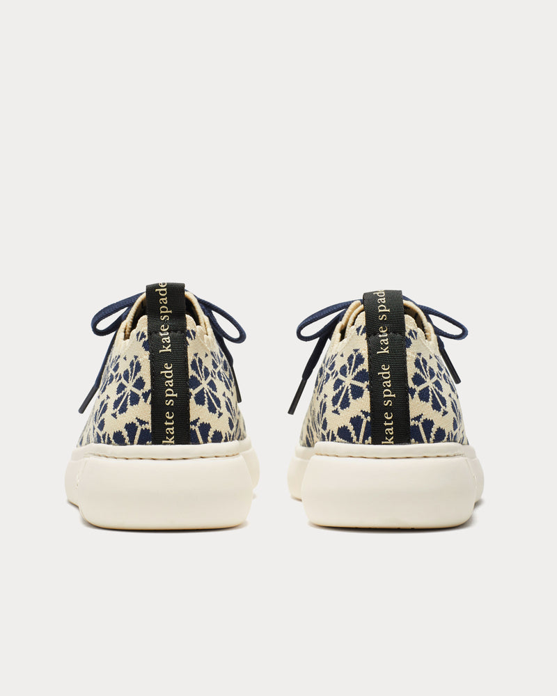 Kate Spade Spade Flower Jacquard Lift Knit Geo Blazer Blue Flower Low Top Sneakers - 4