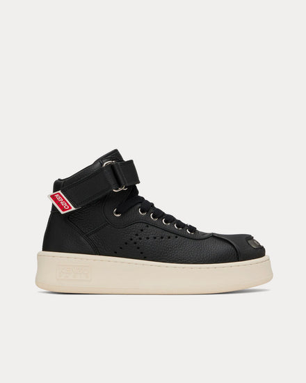 Kenzo Hoops Leather Black High Top Sneakers - 1