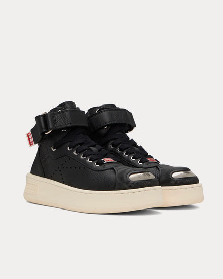 Kenzo Hoops Leather Black High Top Sneakers - 2