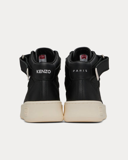 Kenzo Hoops Leather Black High Top Sneakers - 3