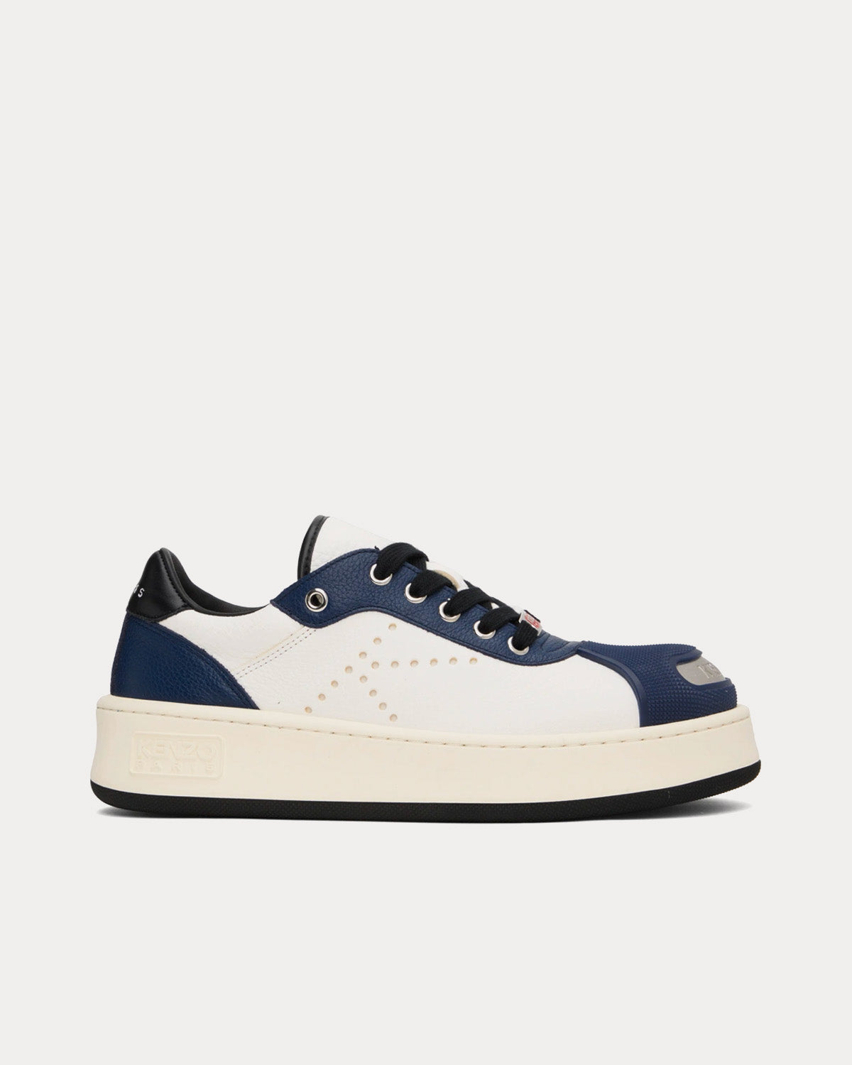 Kenzo Hoops Leather Midnight Blue White Low Top Sneakers Sneak in Peace