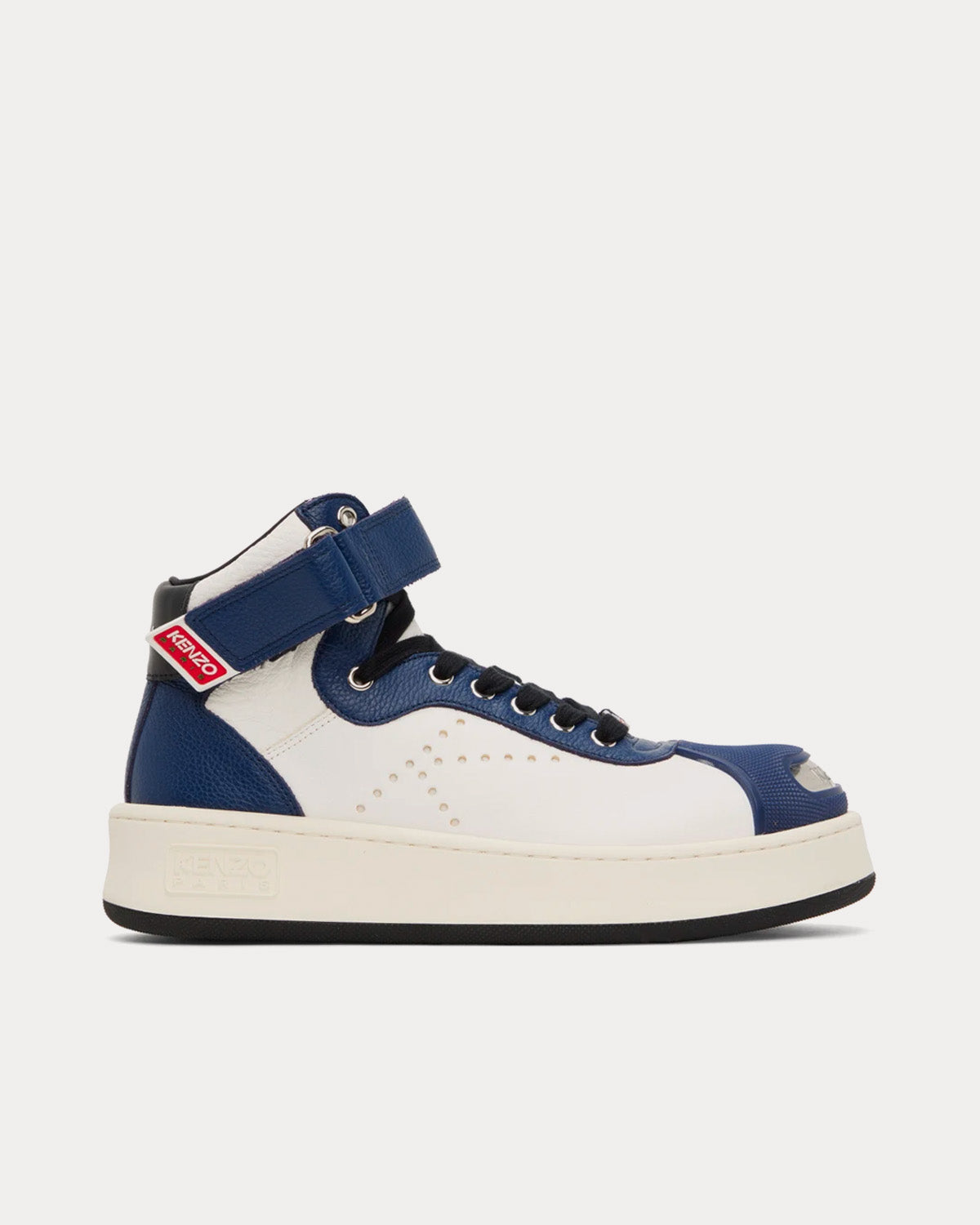 Kenzo Men's Hoops Leather Midnight Blue / White High Top Sneakers