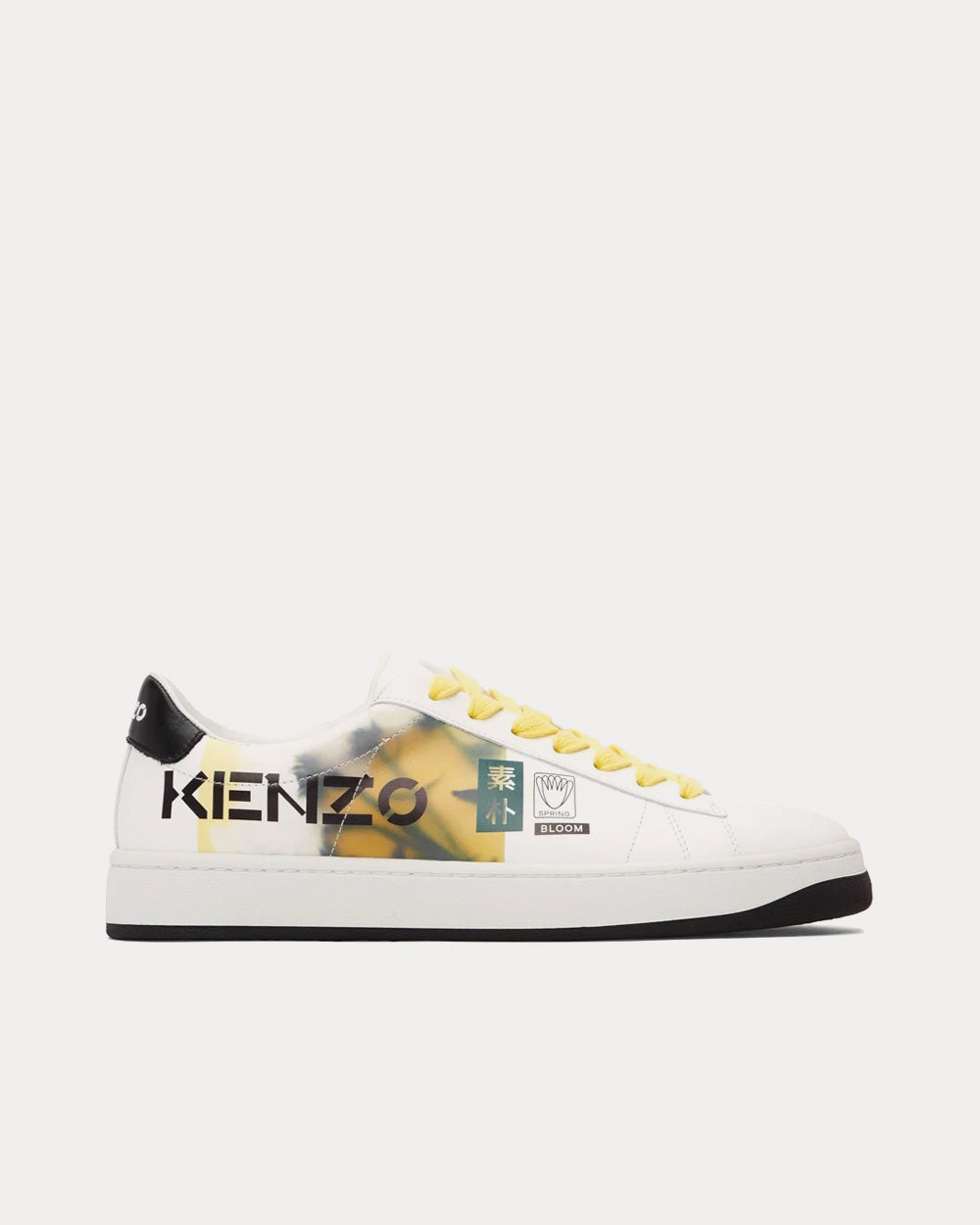 Kenzo Men's Kourt White / Yellow Low Top Sneakers
