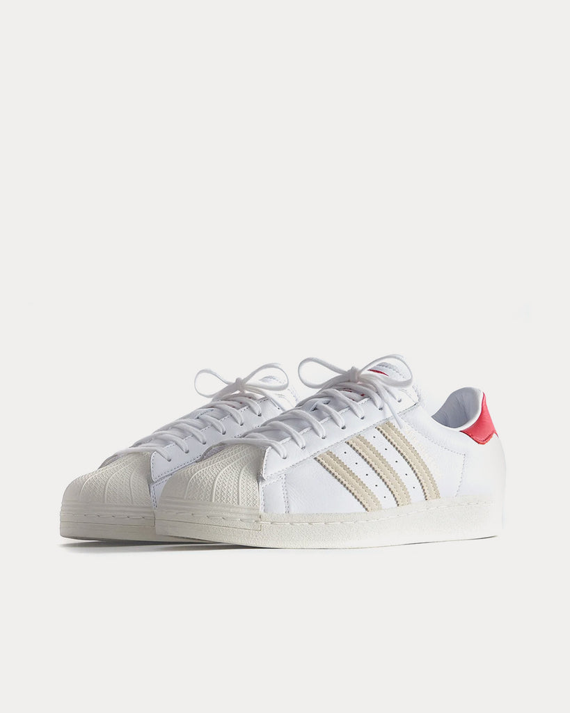Adidas superstar 80s trainers white maroon deals crystal white