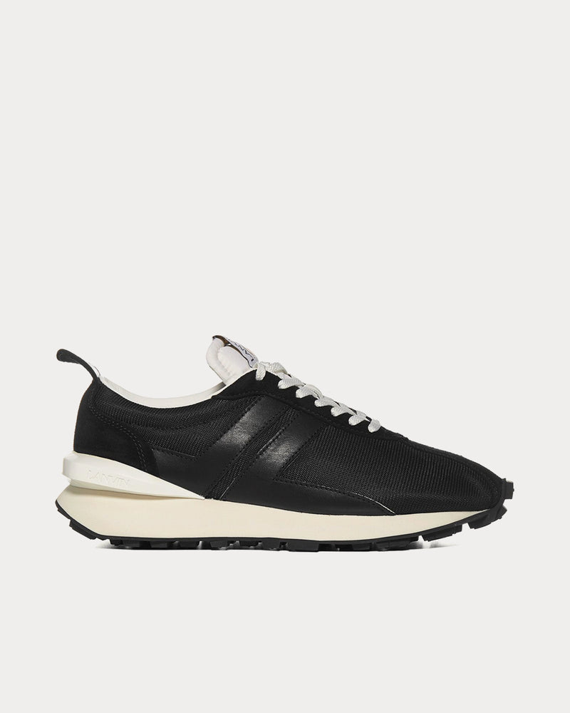 Lanvin Bumpr Mesh & Leather Black Low Top Sneakers - 1