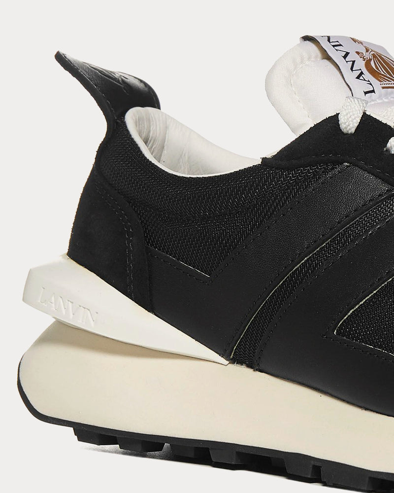 Lanvin Bumpr Mesh & Leather Black Low Top Sneakers - 4