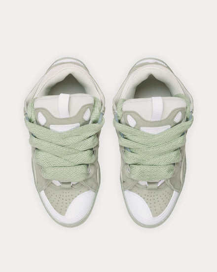 Lanvin Curb Leather Sage / White Low Top Sneakers - 2