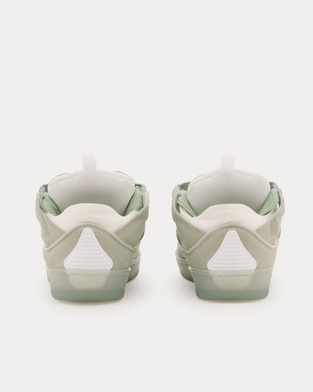 Lanvin Curb Leather Sage / White Low Top Sneakers - 3