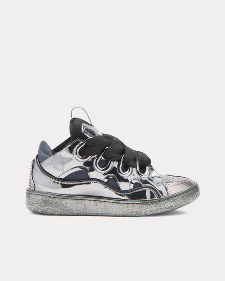 Lanvin Curb Metallic Silver Low Top Sneakers - 1