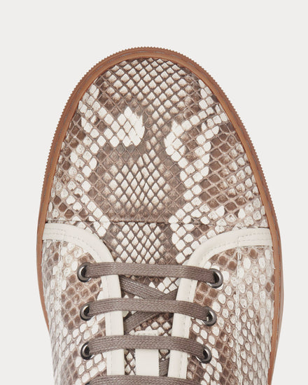 Lanvin PYTHON DBB1 Beige Low Top Sneakers - 4