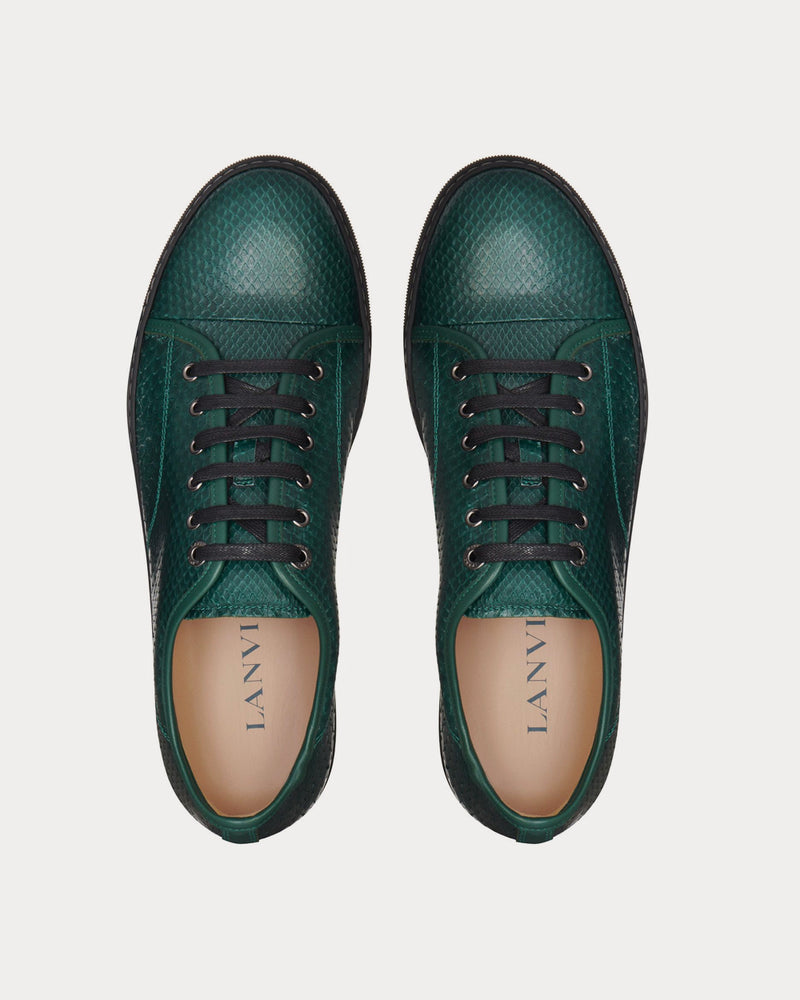 Lanvin PYTHON DBB1 Dark Green Low Top Sneakers - 3