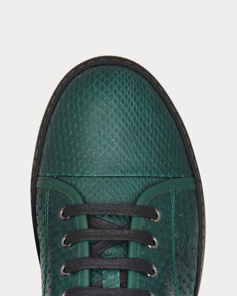 Lanvin PYTHON DBB1 Dark Green Low Top Sneakers - 4