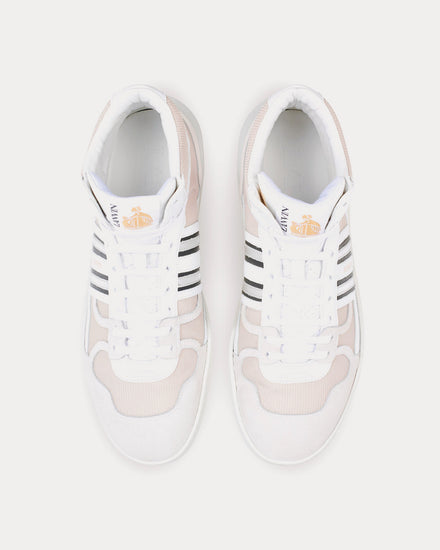 Lanvin Clay Leather White / Silver High Top Sneakers - 2