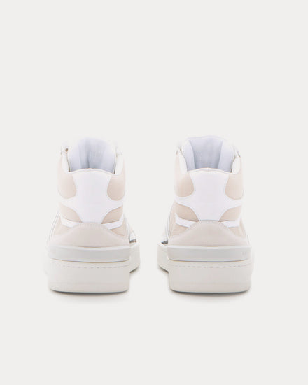 Lanvin Clay Leather White / Silver High Top Sneakers - 4