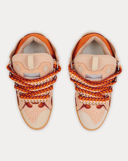 Lanvin Curb Leather Pale Pink / Mango Low Top Sneakers - 2