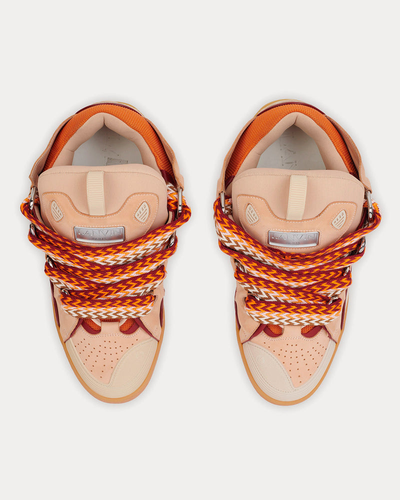 Lanvin Curb Leather Pale Pink / Mango Low Top Sneakers - 2