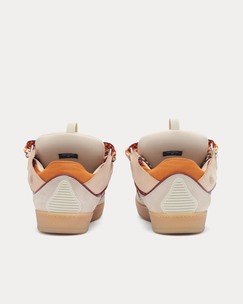 Lanvin Curb Leather Pale Pink / Mango Low Top Sneakers - 4