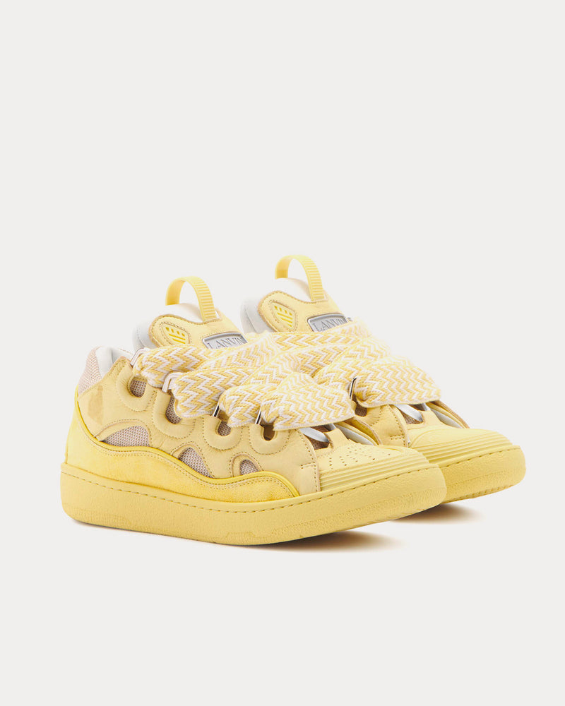 Lanvin Curb Leather Corn Low Top Sneakers - 3