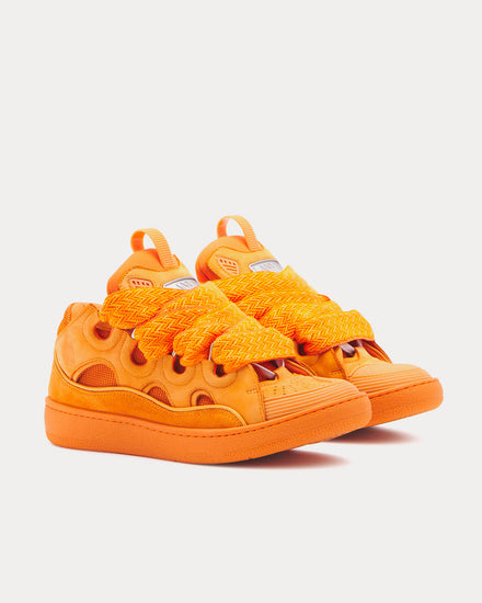 Lanvin Curb Leather Mango Low Top Sneakers - 3
