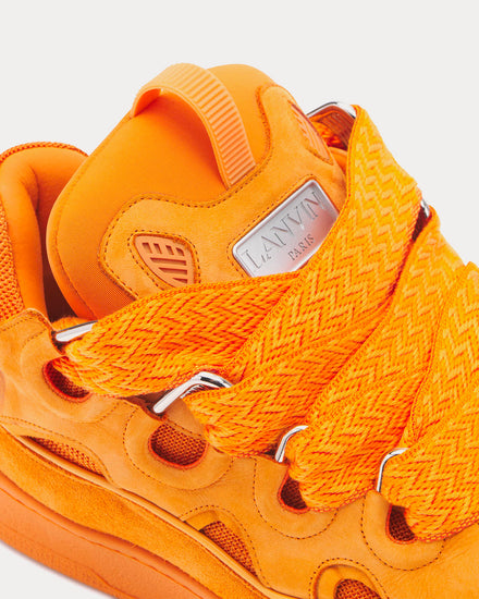 Lanvin Curb Leather Mango Low Top Sneakers - 5