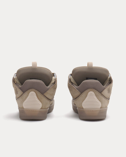 Lanvin Curb Leather Taupe Low Top Sneakers - 4