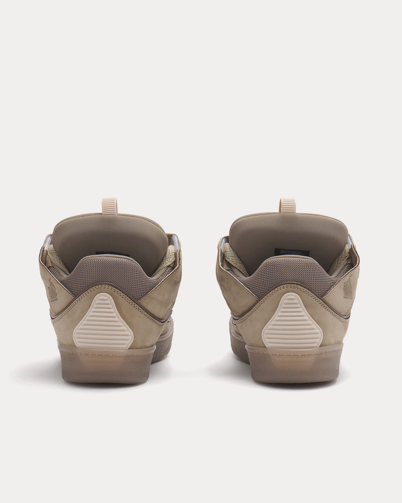 Lanvin Curb Leather Taupe Low Top Sneakers - 4