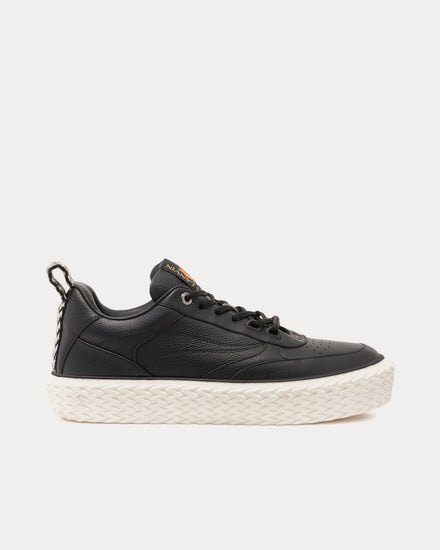 Lanvin Curbies Grained Leather Black / White Low Top Sneakers - 1