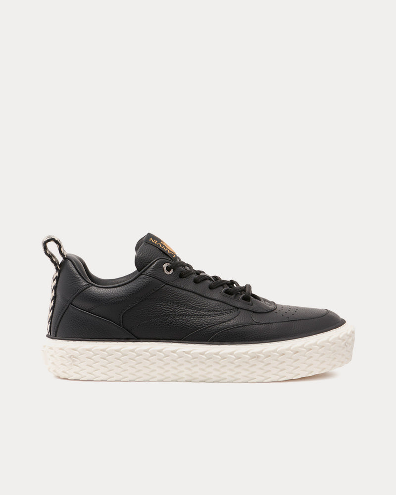 Lanvin Curbies Grained Leather Black / White Low Top Sneakers - 1