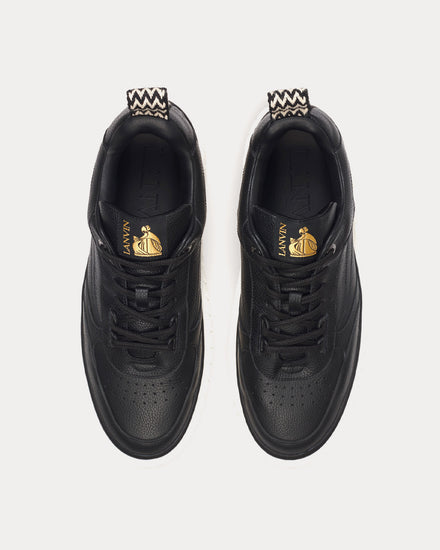 Lanvin Curbies Grained Leather Black / White Low Top Sneakers - 2