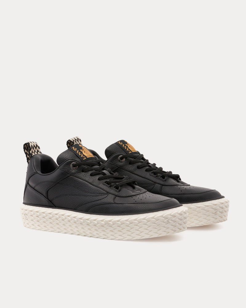 Lanvin Curbies Grained Leather Black / White Low Top Sneakers - 3