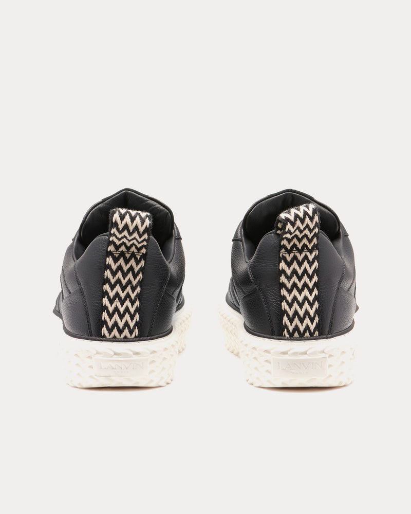 Lanvin Curbies Grained Leather Black / White Low Top Sneakers - 4