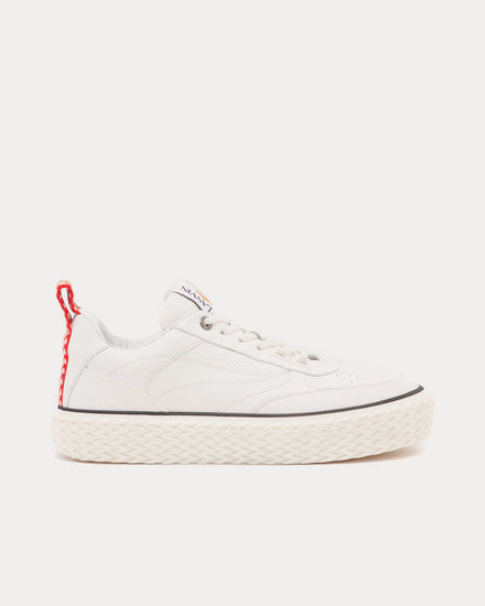 Lanvin Curbies Grained Leather White Low Top Sneakers - 1
