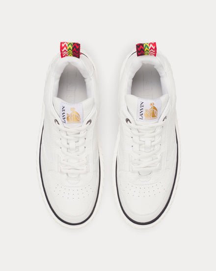 Lanvin Curbies Grained Leather White Low Top Sneakers - 2