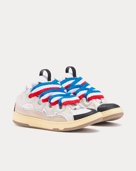 Lanvin World Cup Curb Leather White Low Top Sneakers - 3