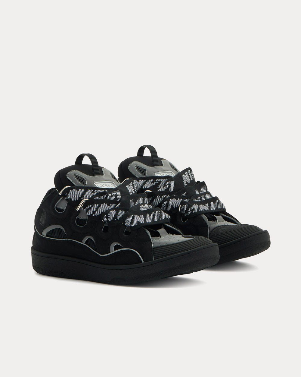 Lanvin - Curb Leather Black Low Top Sneakers