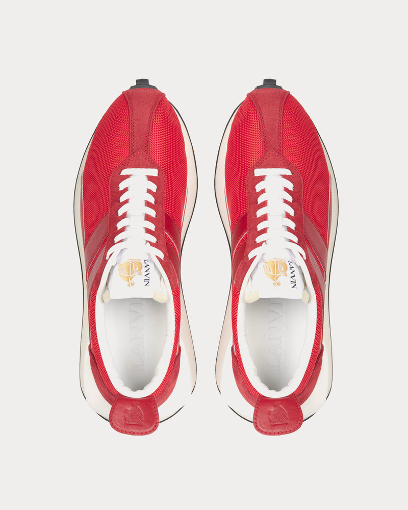 Lanvin Nylon BumpR Red Low Top Sneakers - 4