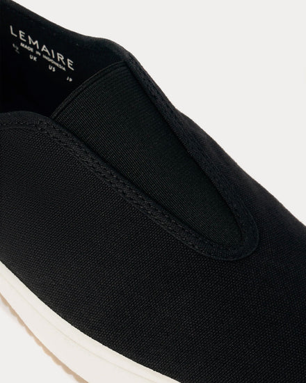 Lemaire Cotton Canvas Black Slip On Sneakers - 3