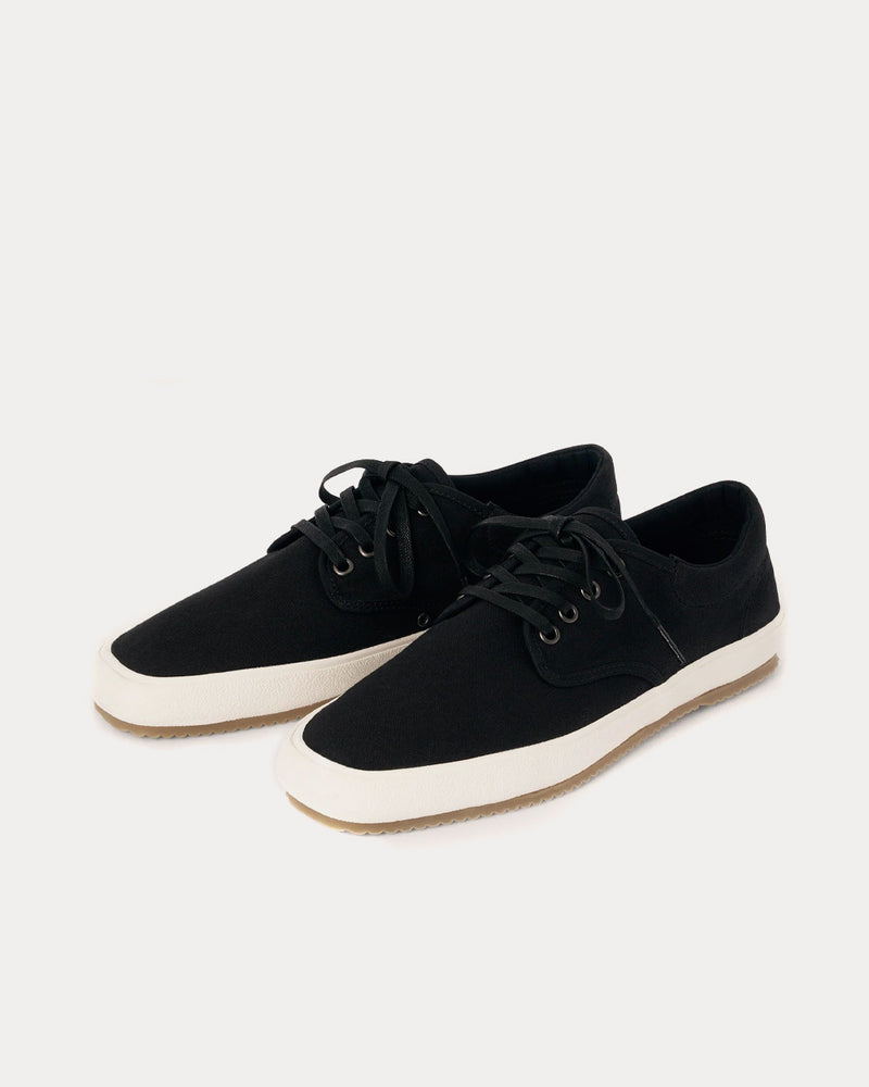Lemaire Cotton Canvas Laced Black Low Top Sneakers - 2