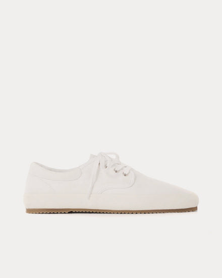 Lemaire Cotton Canvas Laced White Low Top Sneakers - 1
